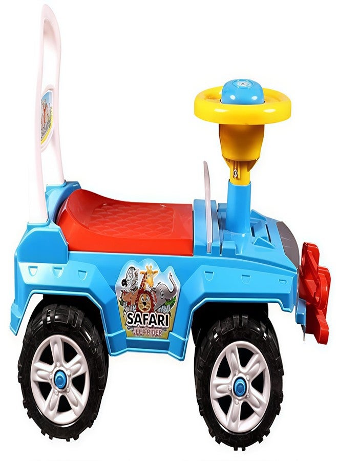 Plutofit Kids Ride-on Jeep Car with Storage Box, Push Car with Backrest, 20kg Capacity, Sky Blue - Image 2